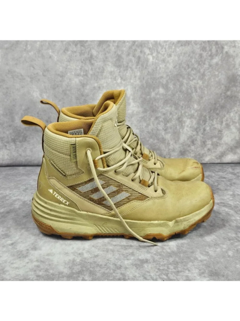 Adidas Terrex Hiking Boots Tan Trail Outdoor Shoes Women 7 Lace Up